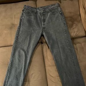 Washed Black Vintage Levis 501 Denim 34x32